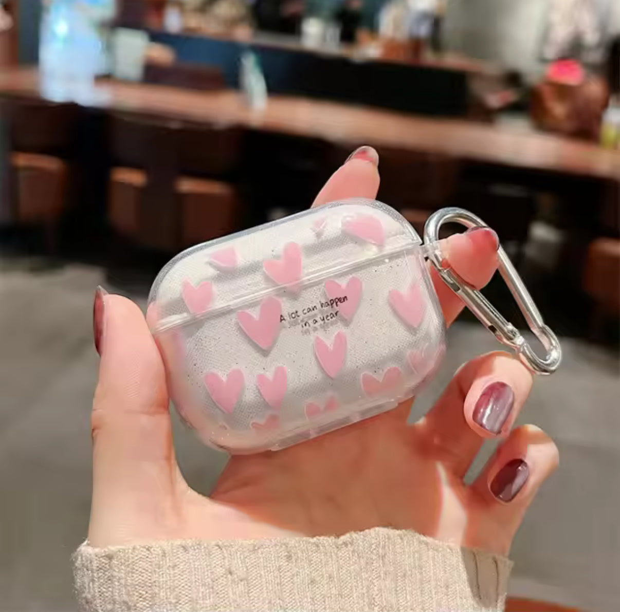 AirPods Pink Hearts Case