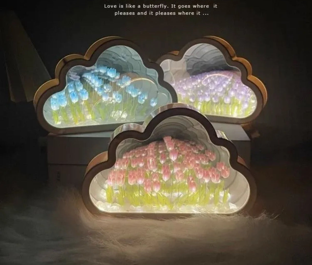 Cloud Mirror Tulip Lamp